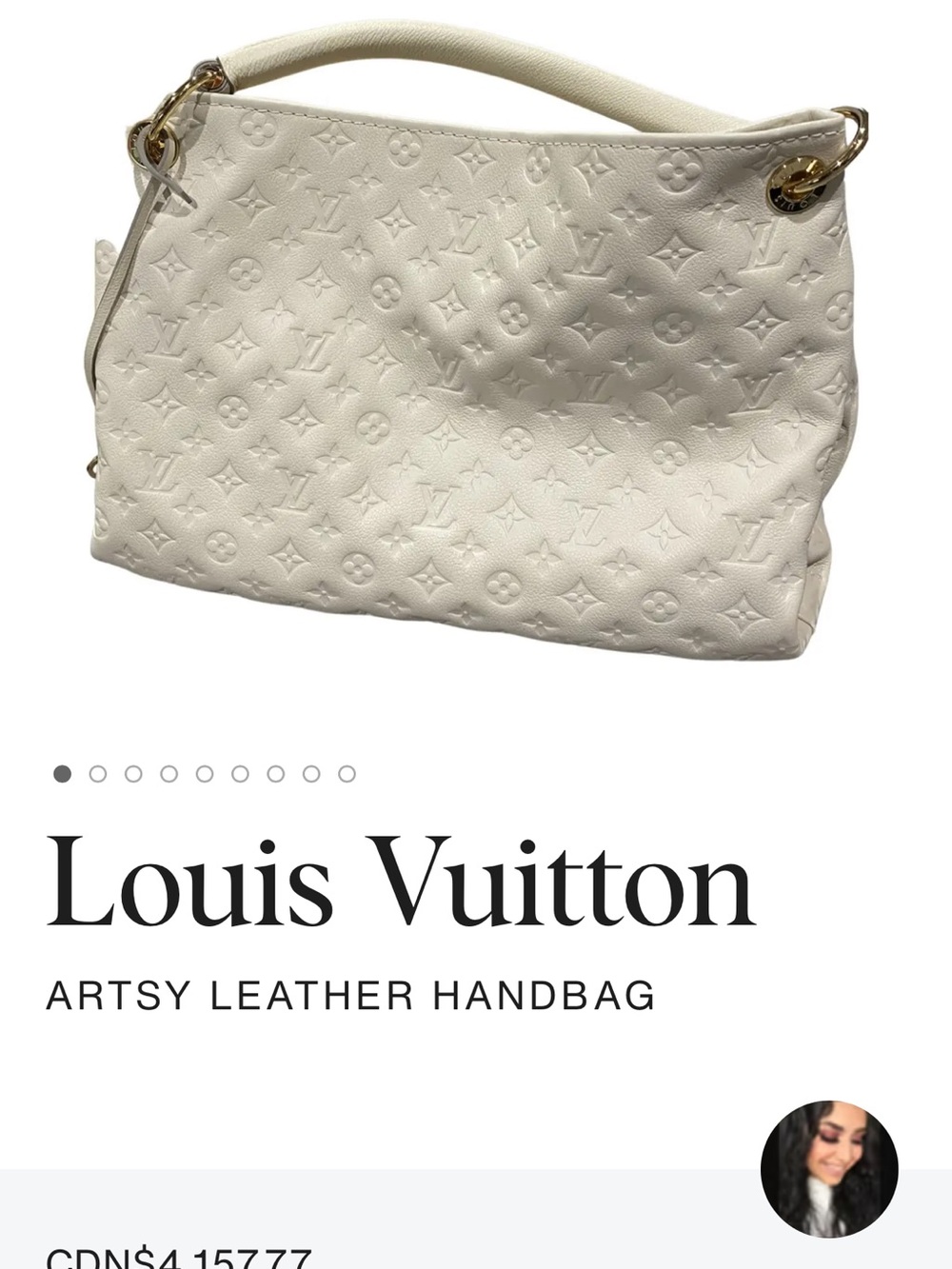 Louis Vuitton Cream Monogram Empreinte Shoulder Bag with Gold Hardware - Picture 3 of 4
